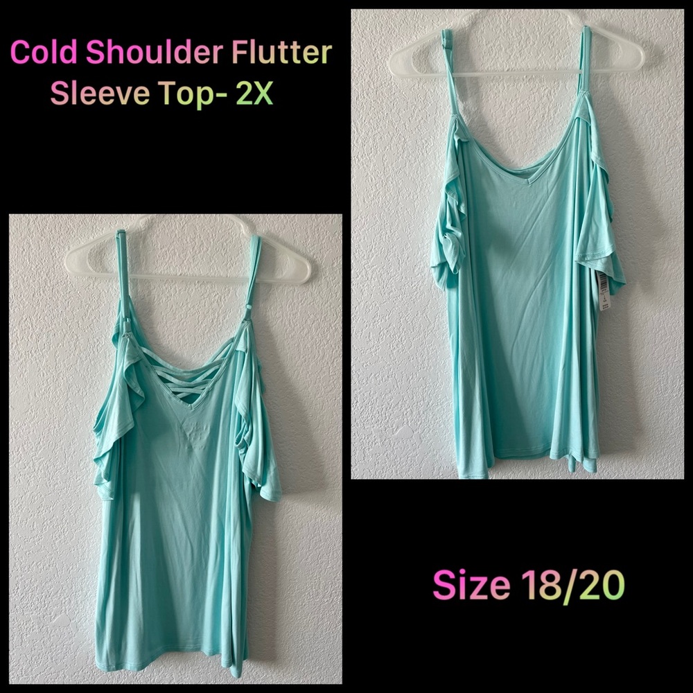 Torrid- Cold Shoulder Flutter Sleeve Size- 2X